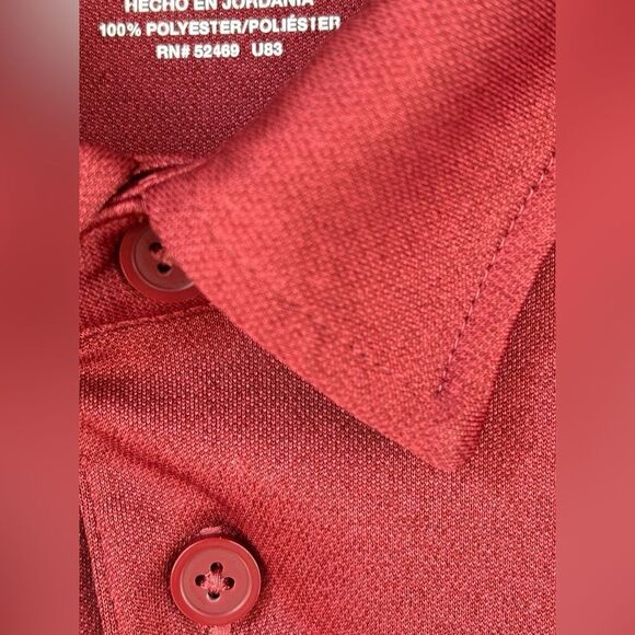 George Men’s Large Solid Maroon Activewear Short Sleeve Collared Polo Shirt •EUC - Picture 9 of 9